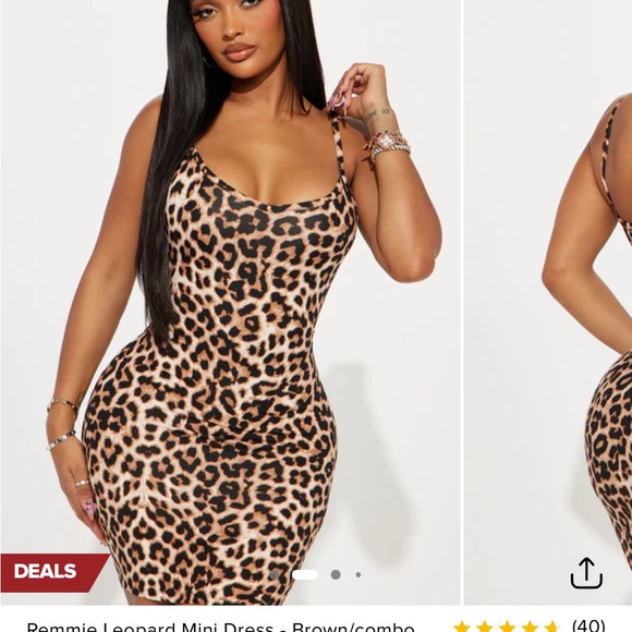 Fashion Nova Leopard Print Mini Dress - Tan and Black - Picture 2 of 4